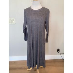 FOLK by Hanselfrom Basel Tie Back L/S Gray T-shirt Midi Dress Size P/S